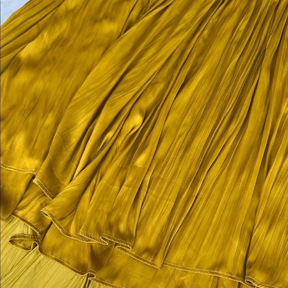 Free People Elegant chartreuse-Mustard-golden Halter Dress XS NWT - Picture 8 of 13